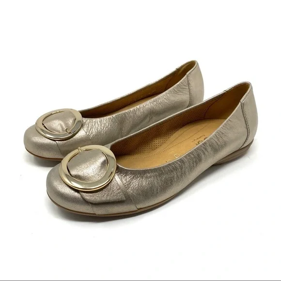 Gabor Gold metallic buckle ballet flats 22.624.62 - Picture 2 of 8